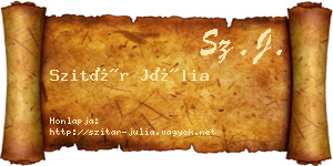Szitár Júlia névjegykártya