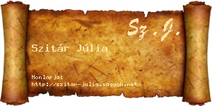 Szitár Júlia névjegykártya